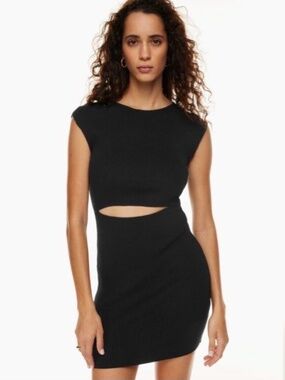 Aritzia Wilfred Cut-Out Knit Mini Dress in White